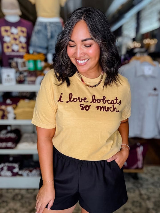 i love bobcats so much t-shirt - Gold