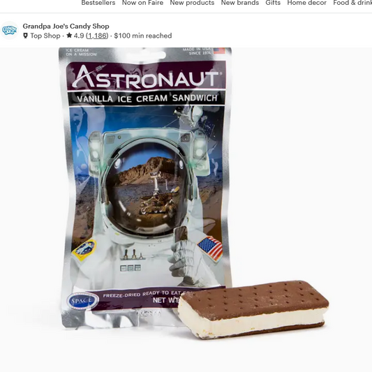 Astronaut Vanilla Ice Cream Sandwich, Freeze Dried