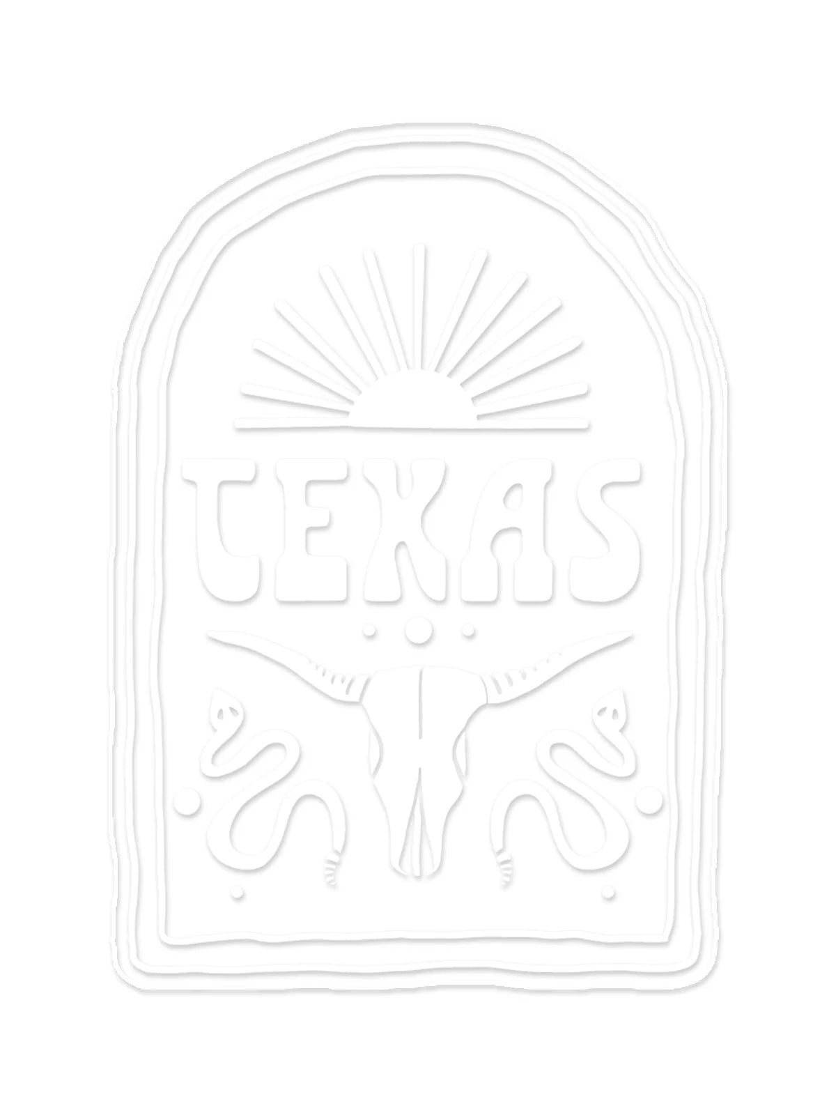 Texas Sticker - White