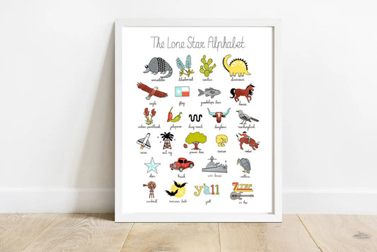 The Lone Star Alphabet Print