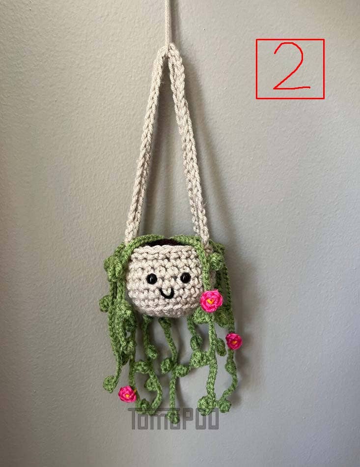 Crochet Succulent Car Hanging Plant Crochet String of Pearls