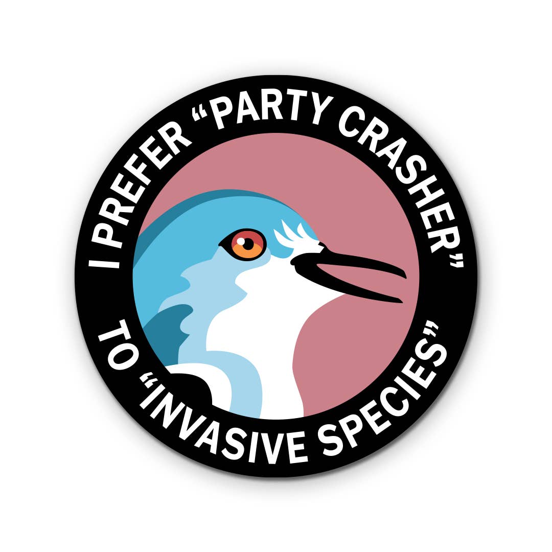 Party Crasher Round Vinyl Sticker