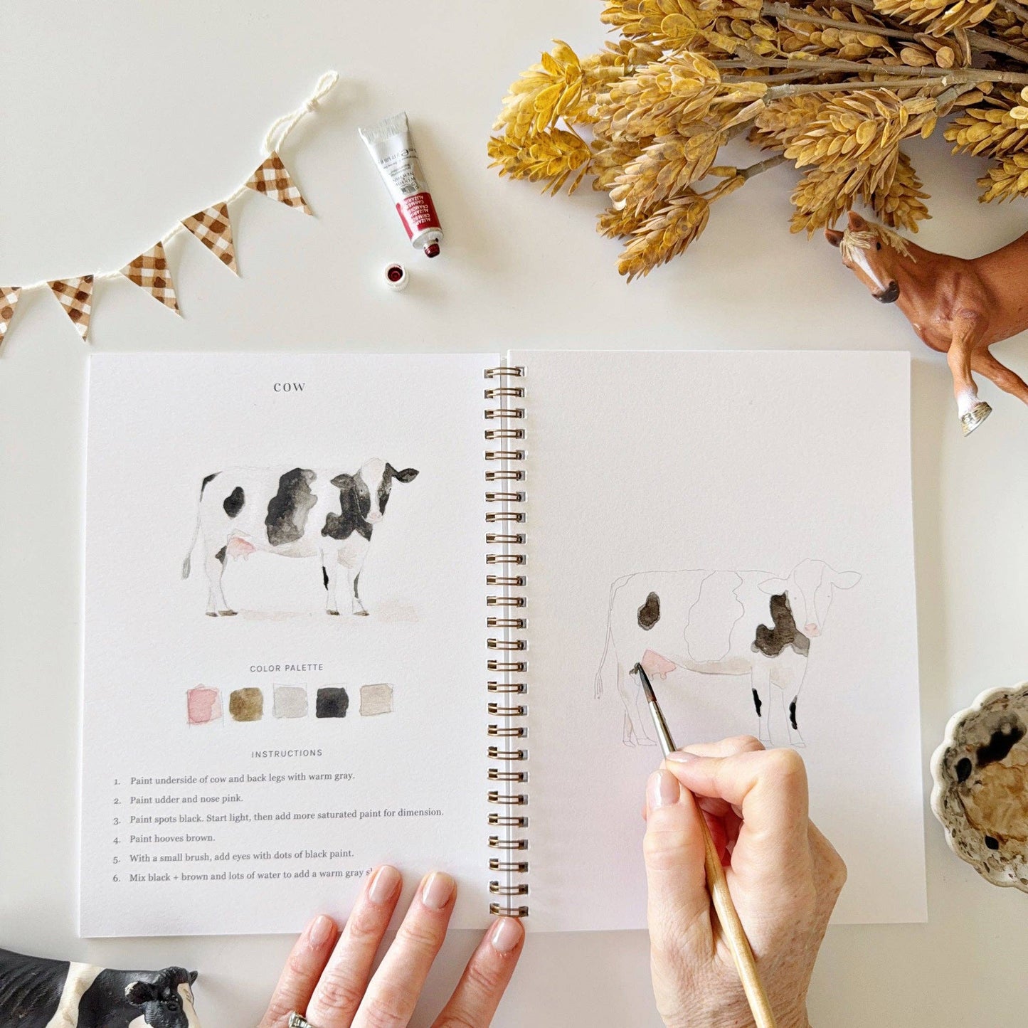 Farm watercolor workbook