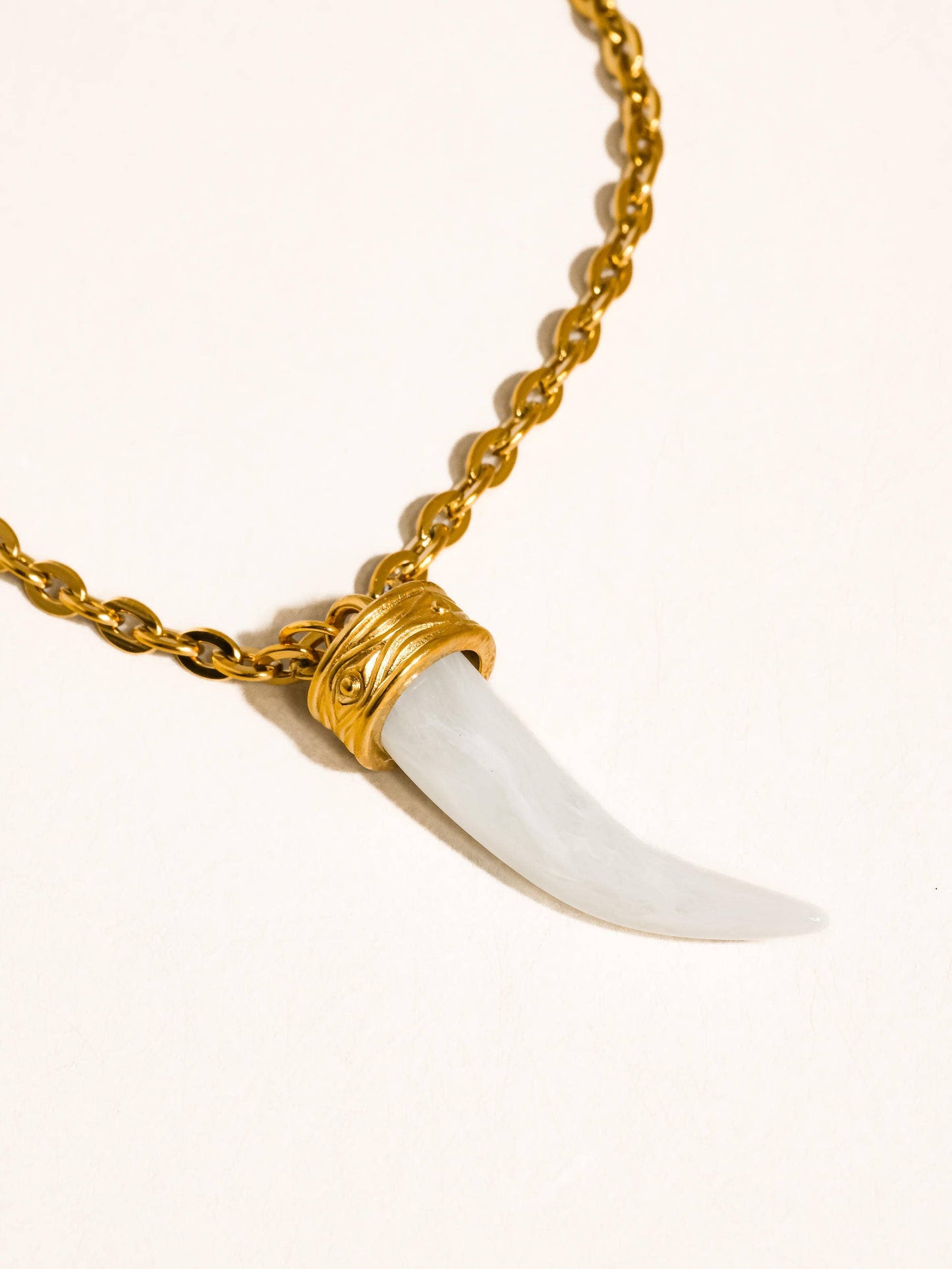 Nyssa 18K Gold Non-Tarnish Horn Pendant Necklace