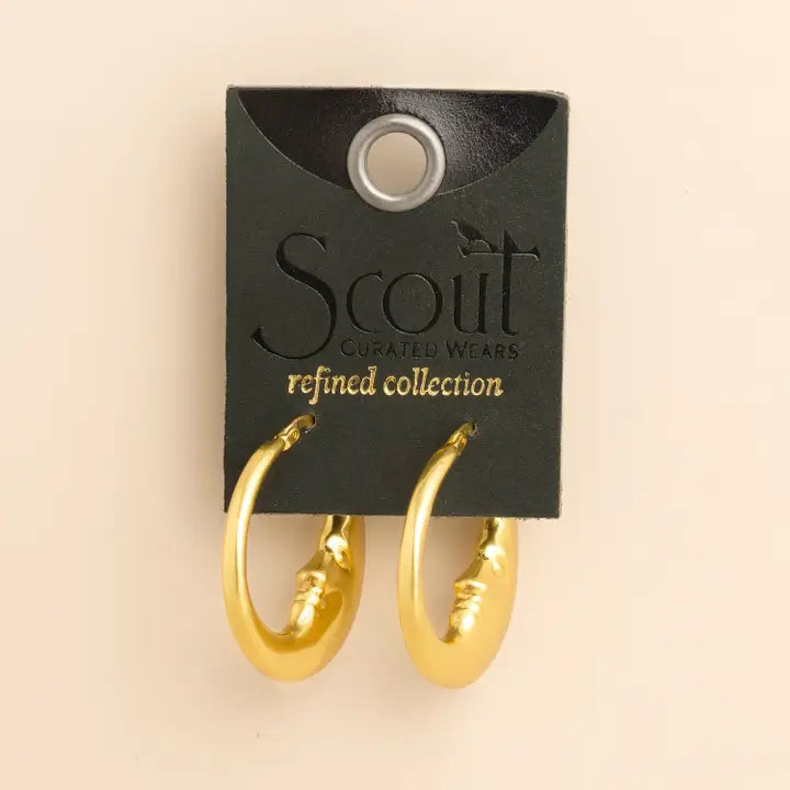 Refined Moon Hoop - Gold