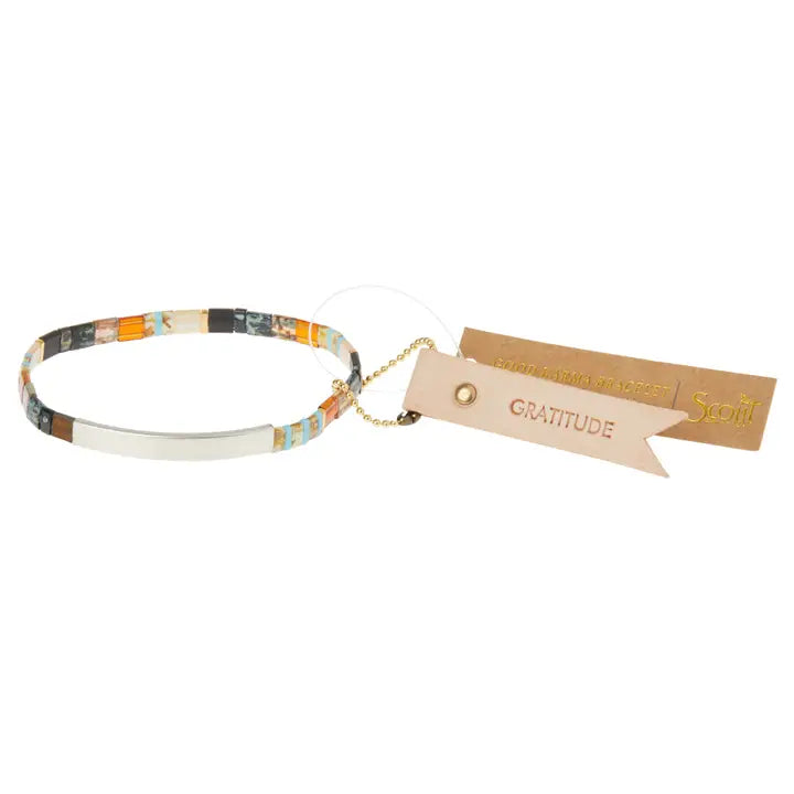 Good Karma Miyuki Bracelet - Gratitude Earth/Sky/Silver