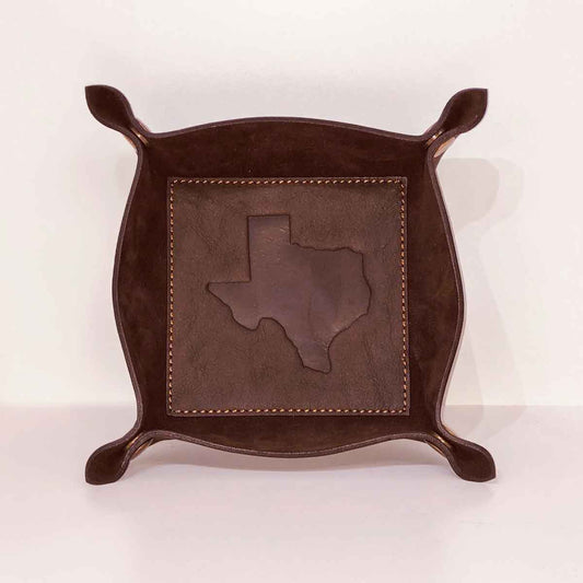 Texas Leather Embossed Valet Tray