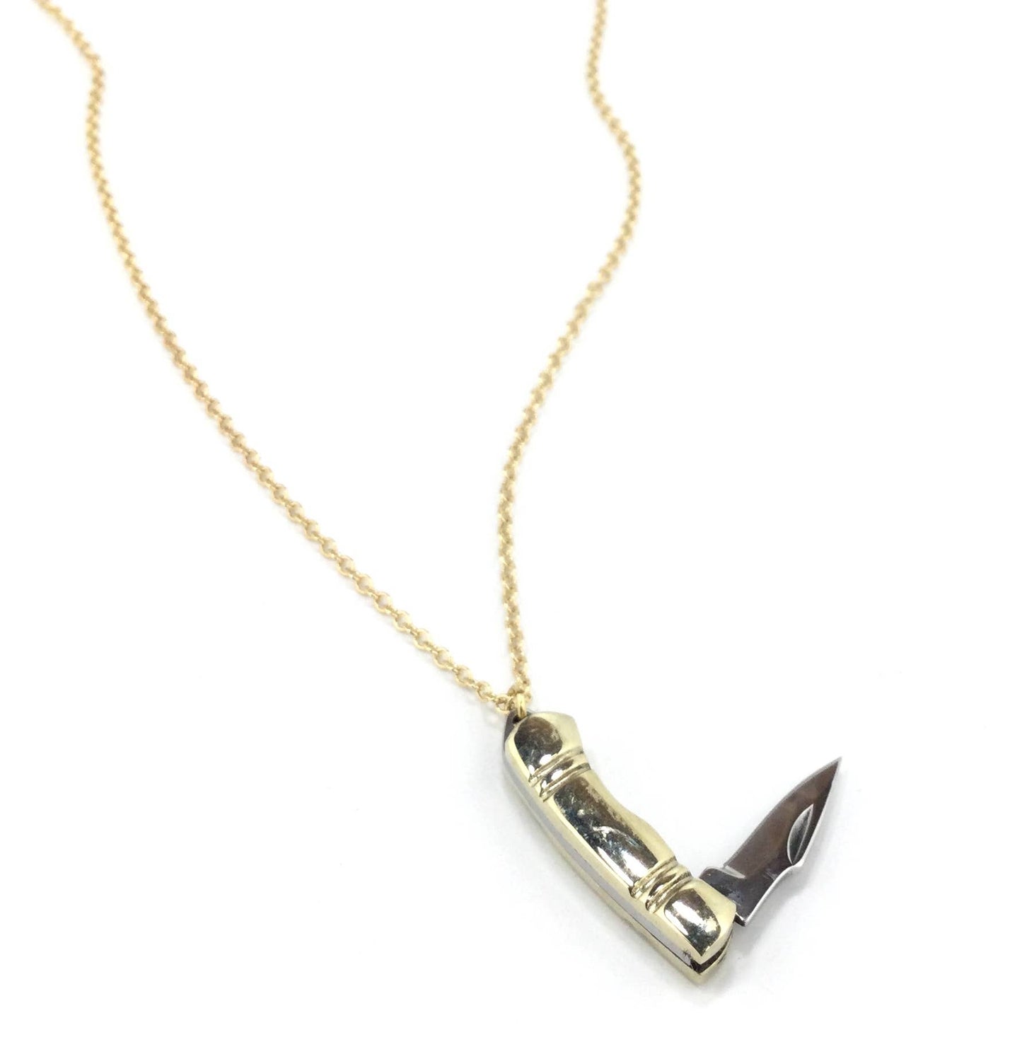Mini Whimsical Pocket Knife Necklace Chain