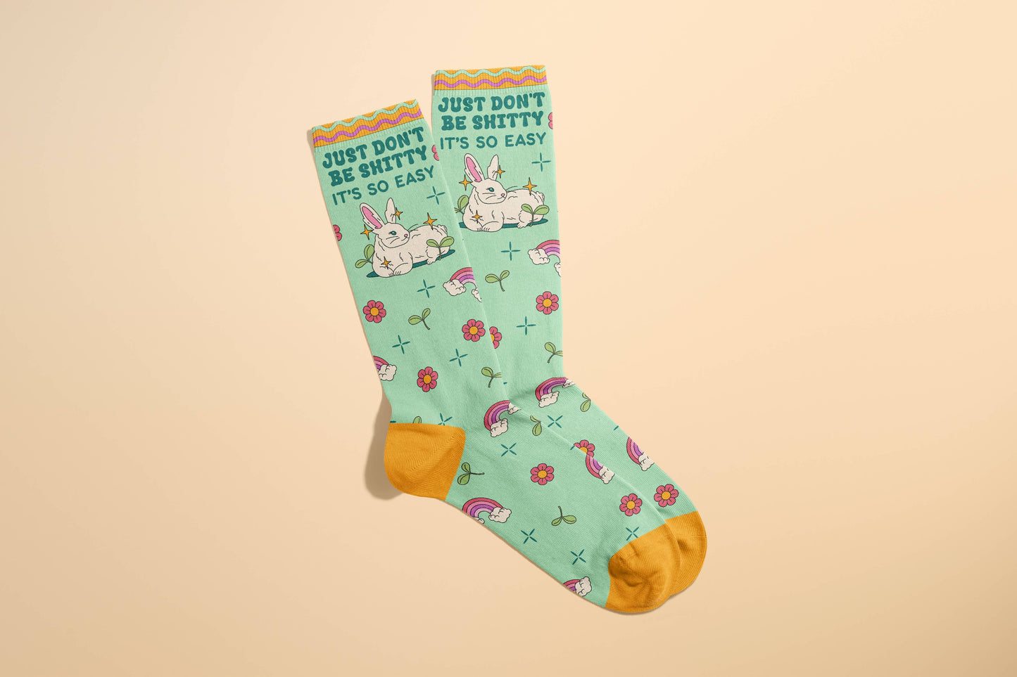 Just Don't Be Shitty Socks (funny sock, funny gift, novelty