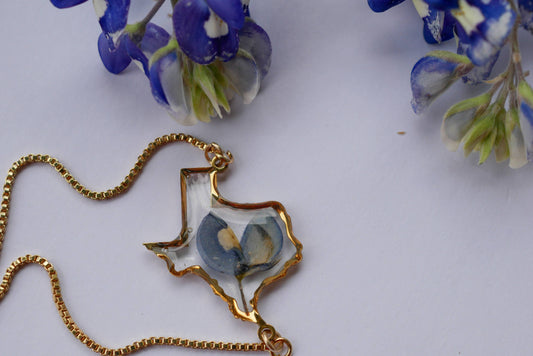 Texas pressed bluebonnet bracelet