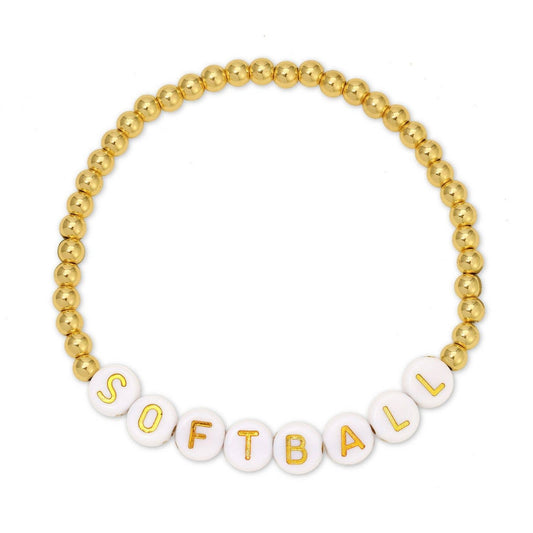 Softball Beaded Bracelet