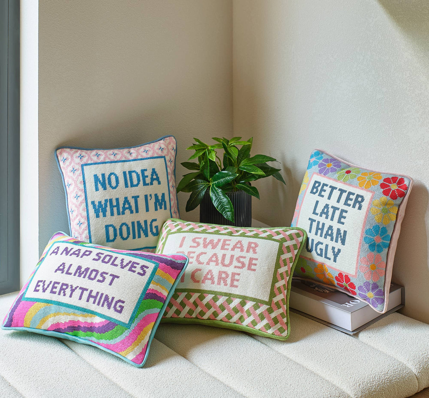 No Idea What I'm Doing Embroidered Pillow