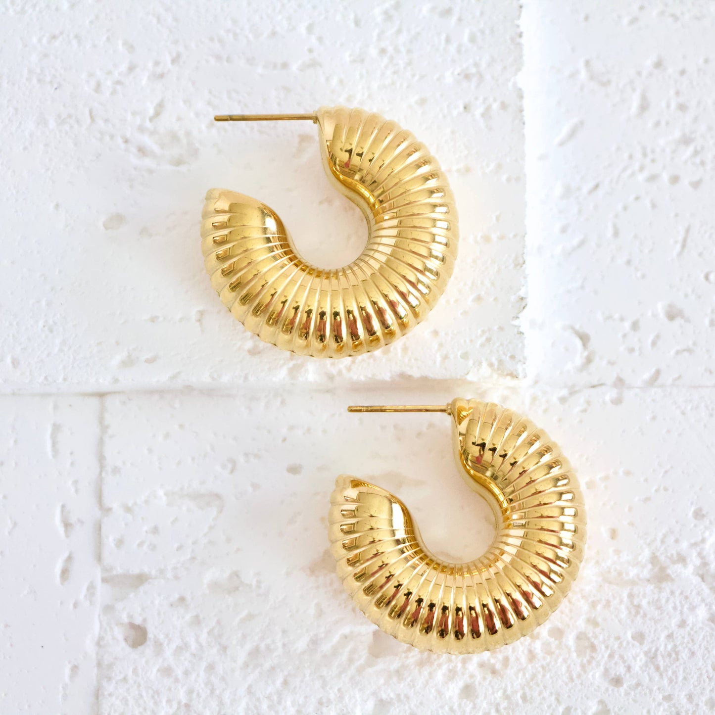 Thick Statement Hoop Earrings - Waterproof