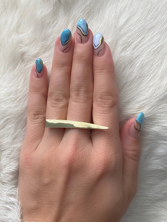 Brass Cross Finger Bar Ring