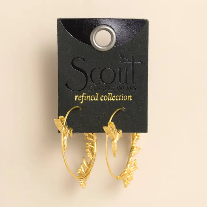 Refined Hummingbird Hoop - Gold