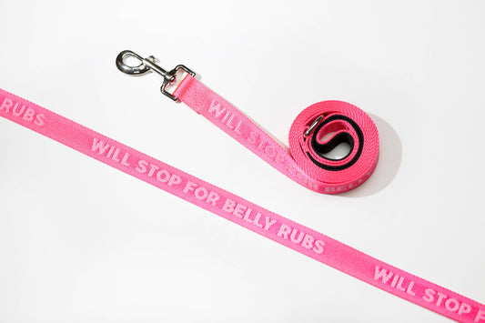 Belly Rubs Pink - Dog Leash