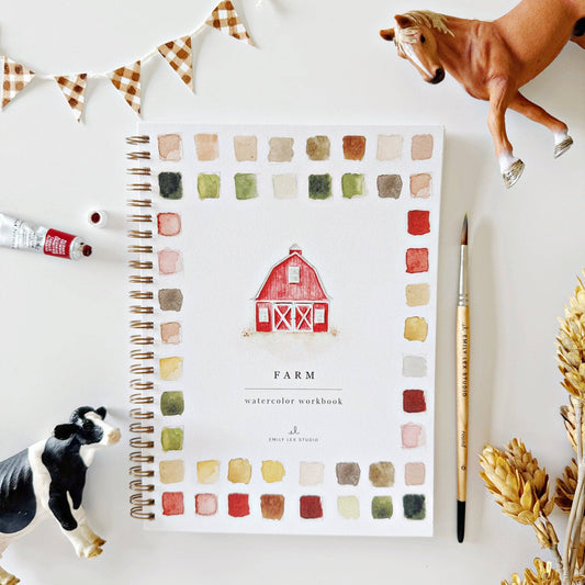 Farm watercolor workbook