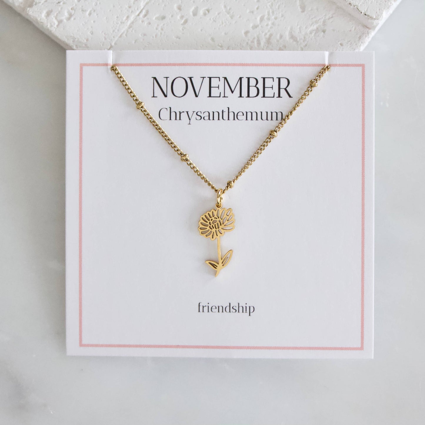12 Birth Moth Flower Necklaces With Display