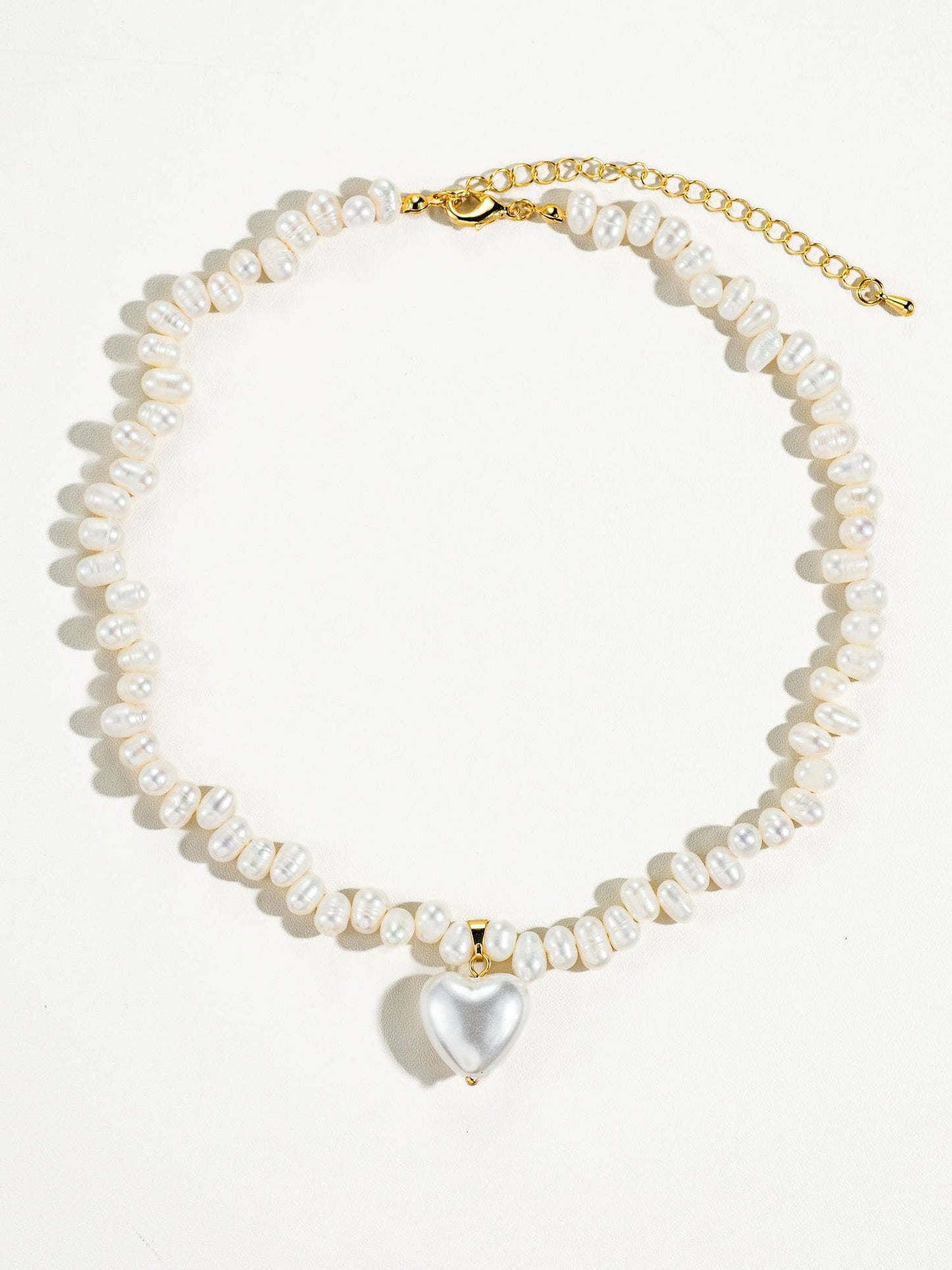 Agape 18K Gold- Natural Pearl Heart Choker