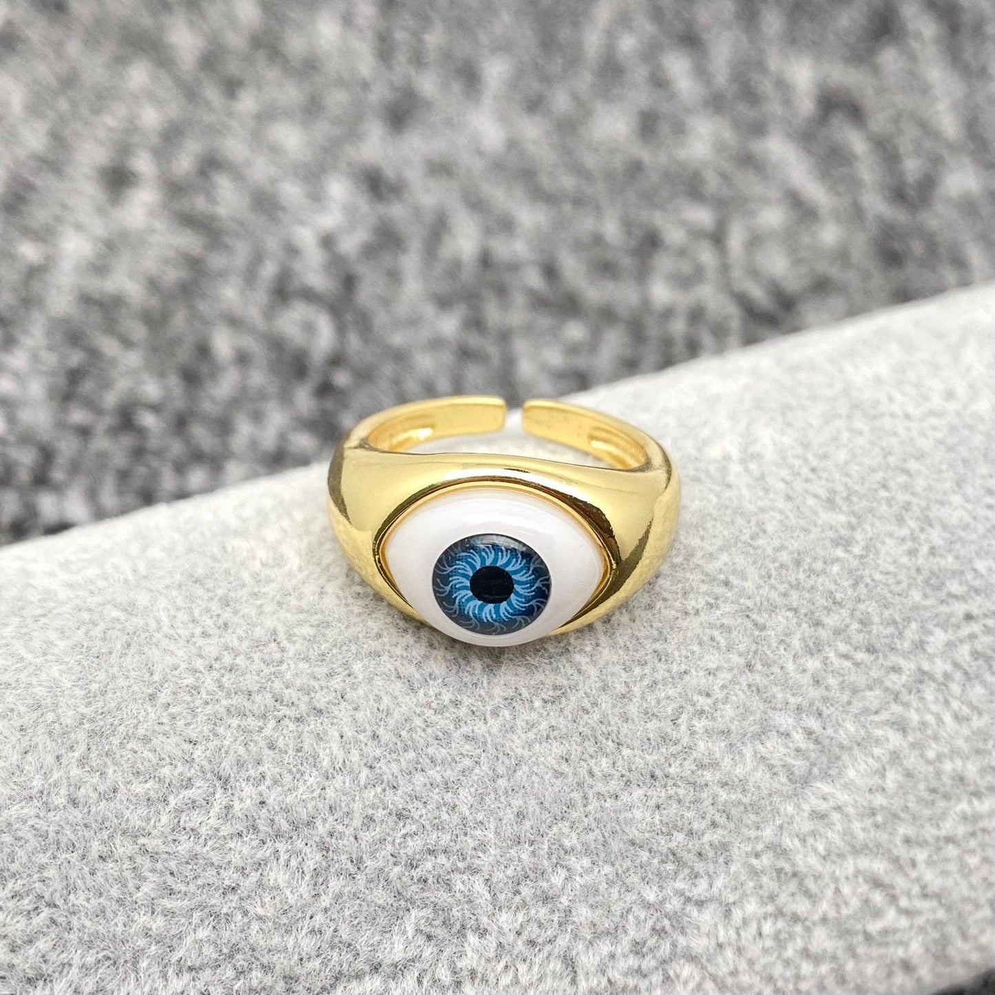 Resin Evil Eyes Gold Plated Ring