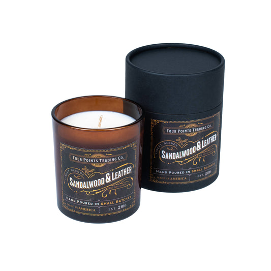 Sandalwood & Leather 8 oz Soy Candle