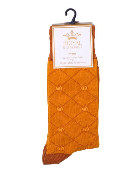 Men's Pumpkin Trellis Socks   Burnt Orange   One Size