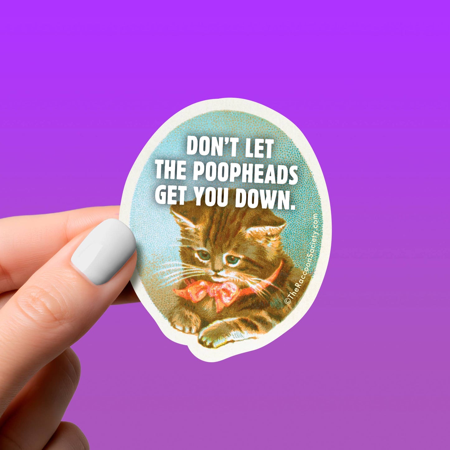 Funny Sticker - THE POOPHEADS - Vintage Cat Humor
