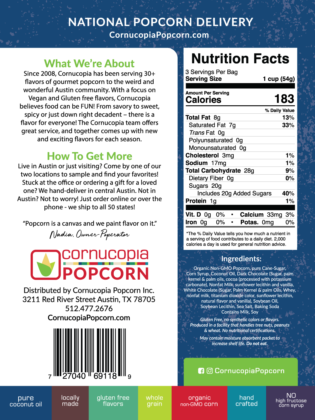 Tuxedo Popcorn- GF- Signature Bag