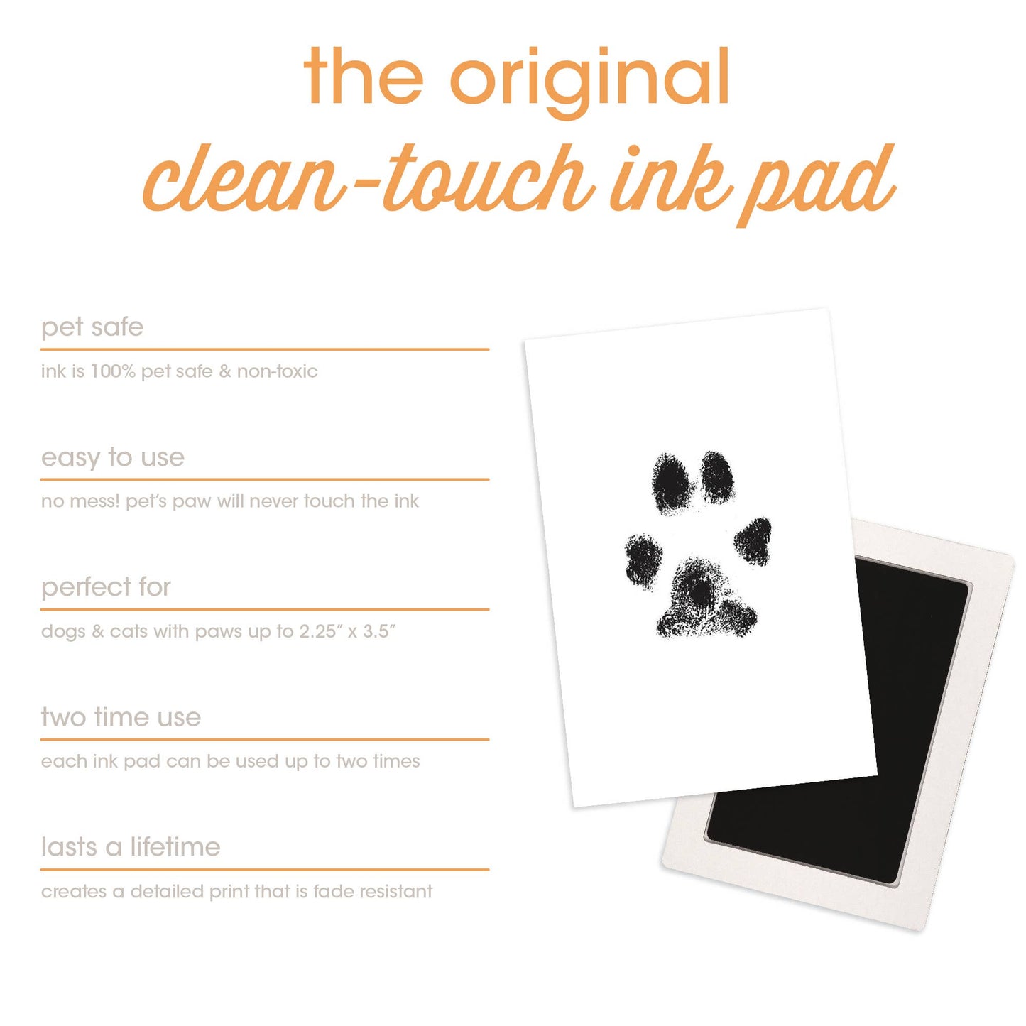 Pet Pawprint Clean-Touch Ink Pad, Black