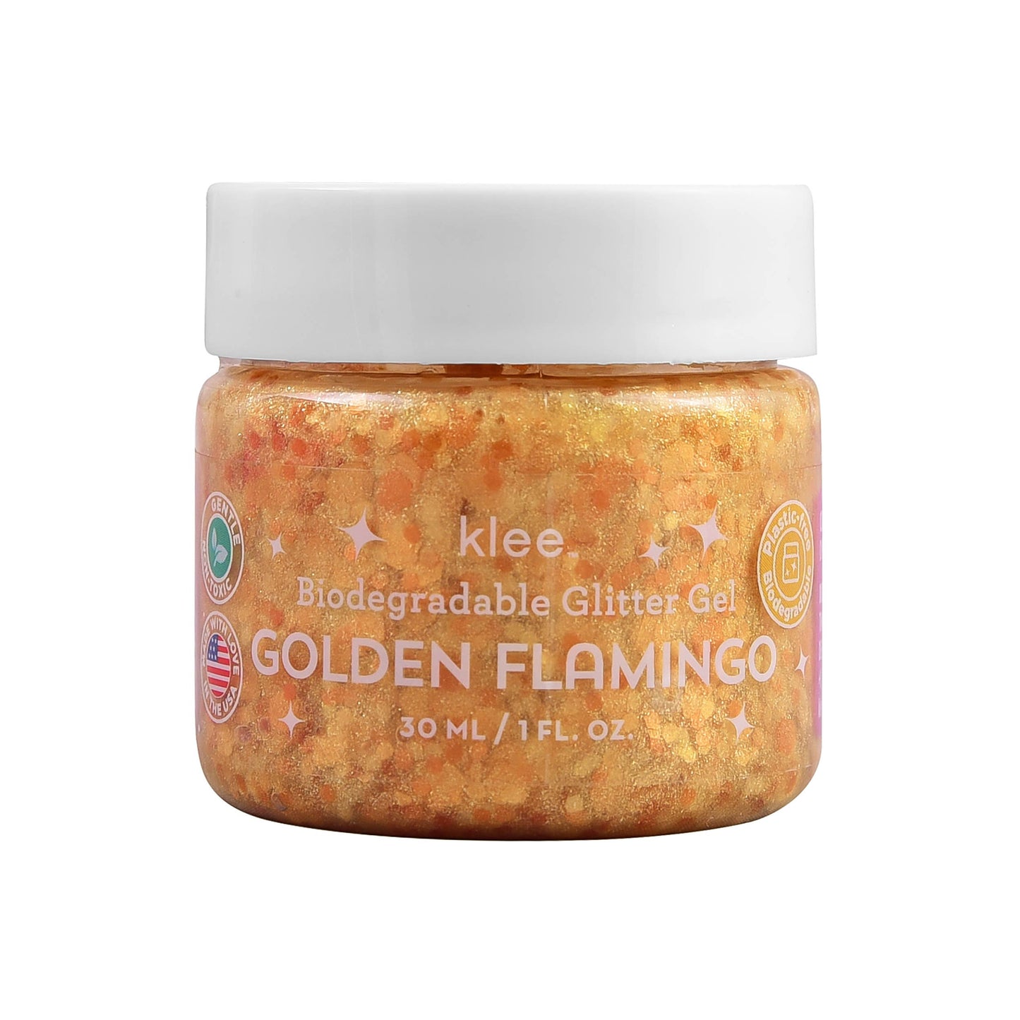 Golden Flamingo - Klee Biodegradable Glitter Gel,  1 oz