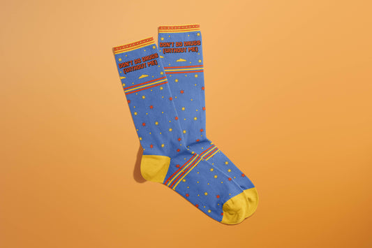 Don't Do Drugs (Without Me) Socks (funny socks, gift)
