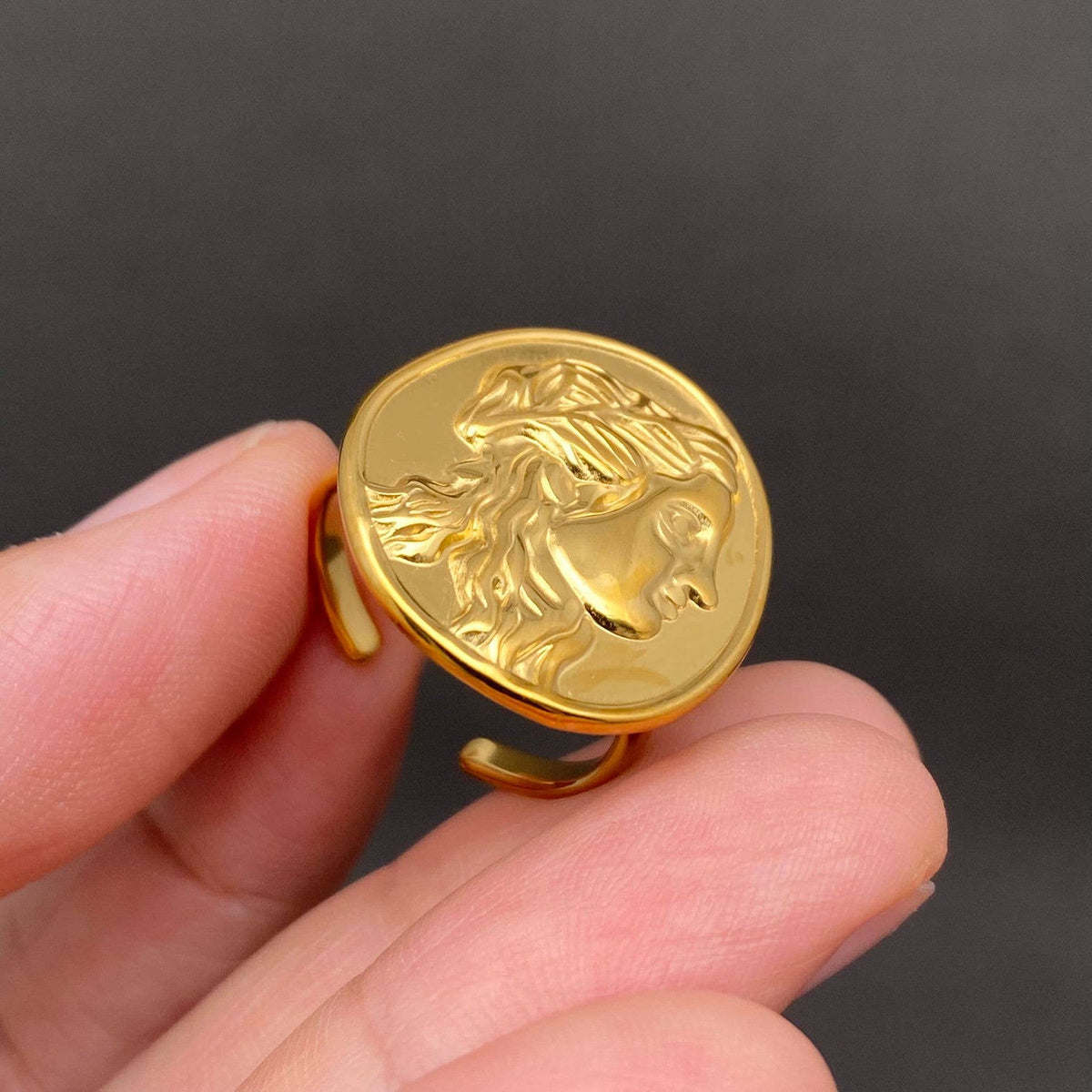 Portrait Ring | 18K Gold Plated Stainless Steel
