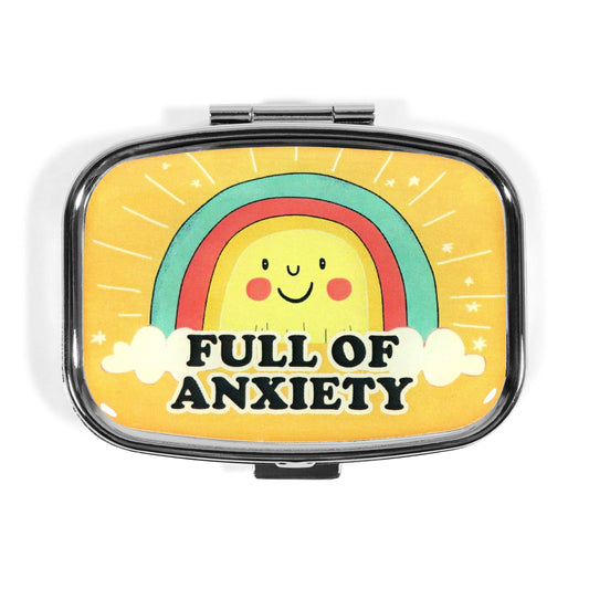 Full of Anxiety - Funny Metal Pill Box Novelty Gift