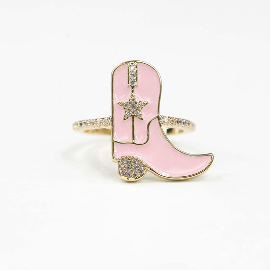 Cowgirl Boot Adjustable Ring