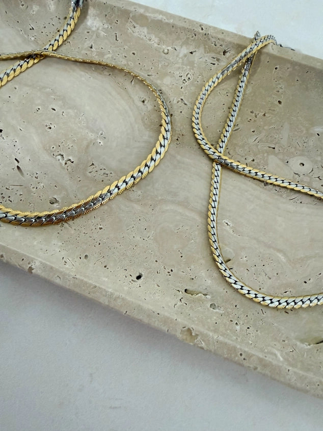 Mixed Metal Cuban Chain Necklace - Waterproof