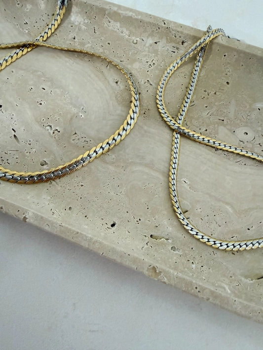 Mixed Metal Cuban Chain Necklace - Waterproof