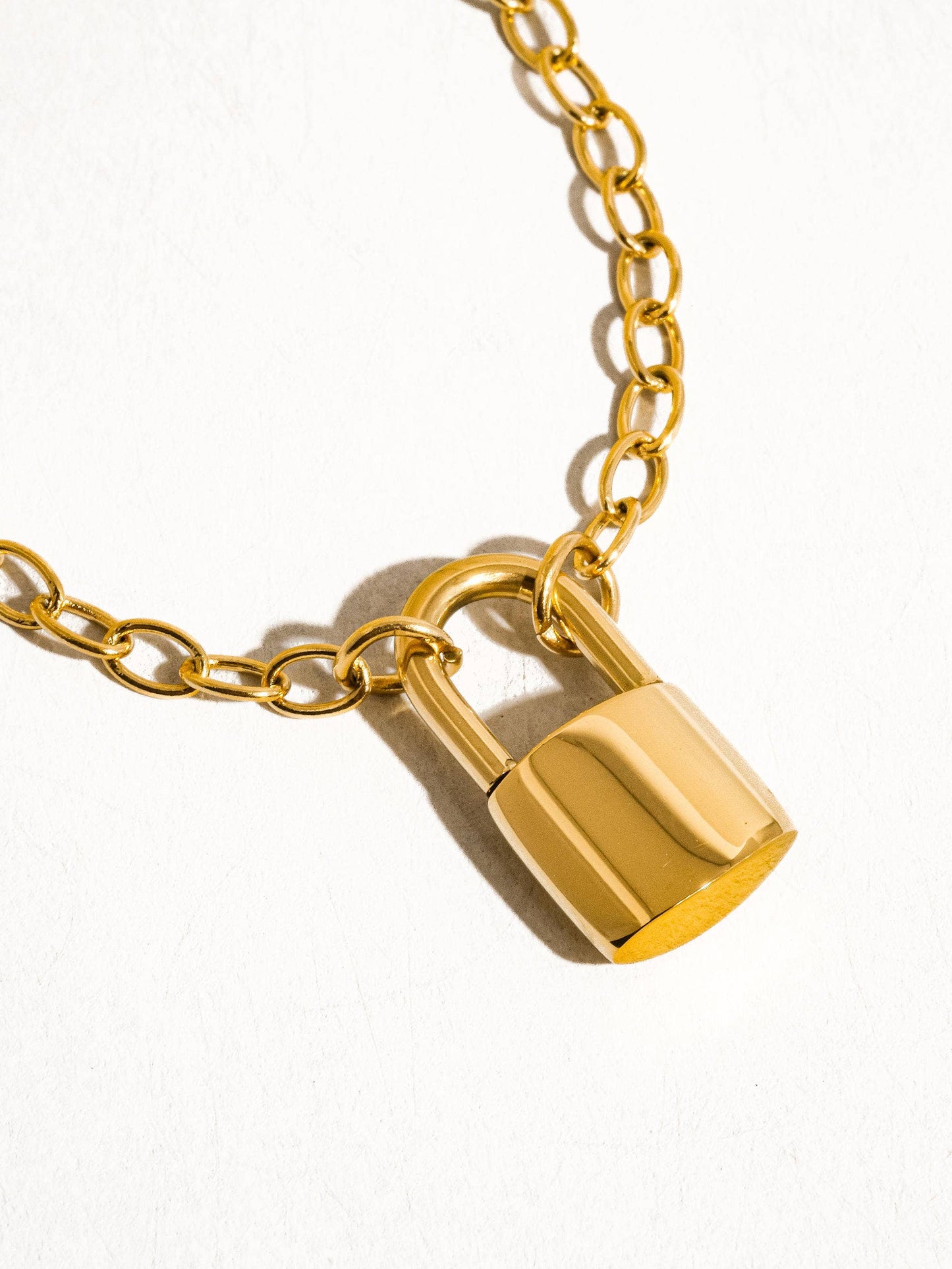 Locky 18K Non-Tarnish Lock Chain Necklace