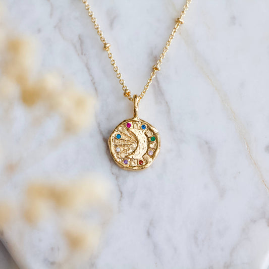 Colorful Zircon Celestial Necklace