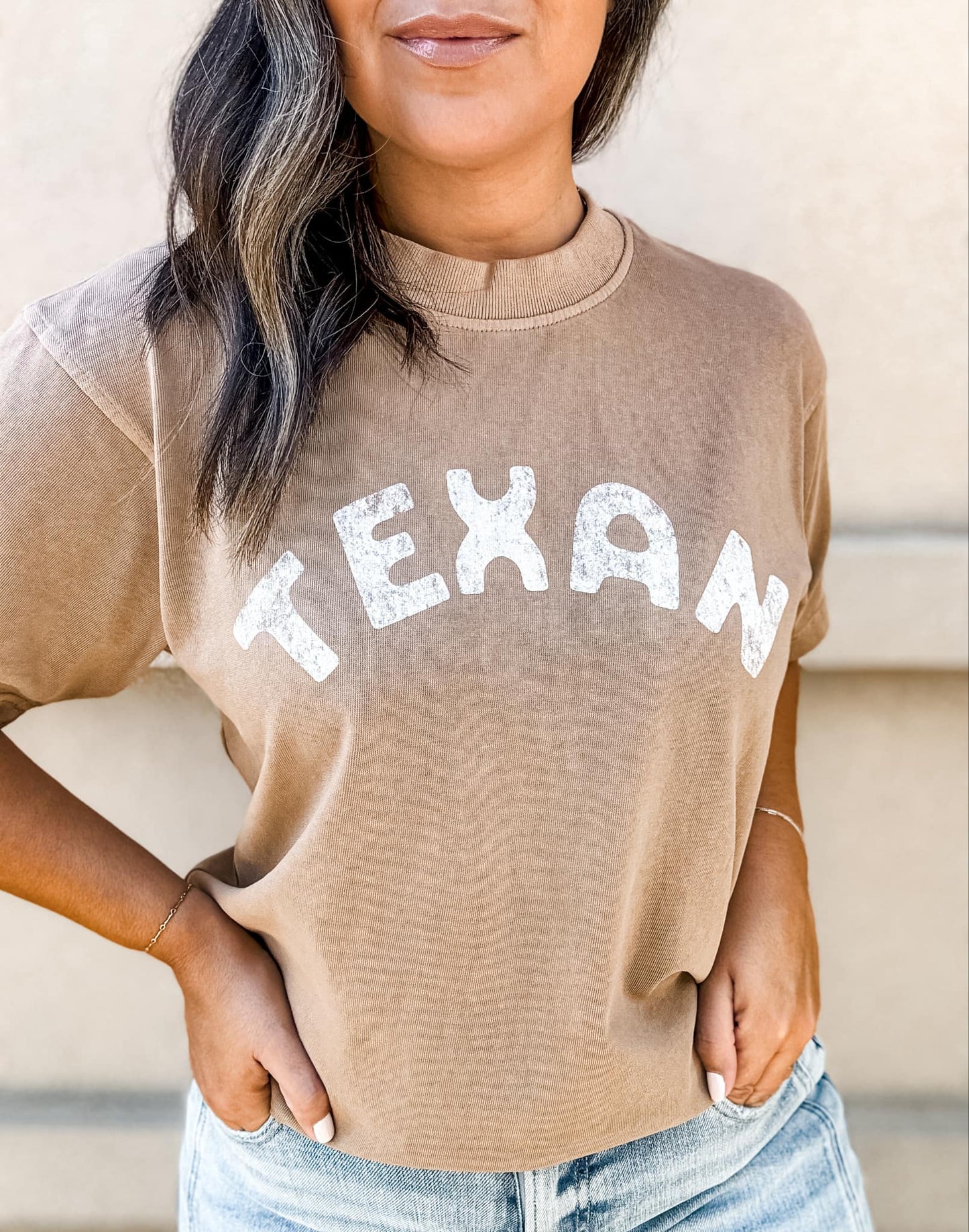 Texan *Camel* Distressed Vintage Graphic Tee