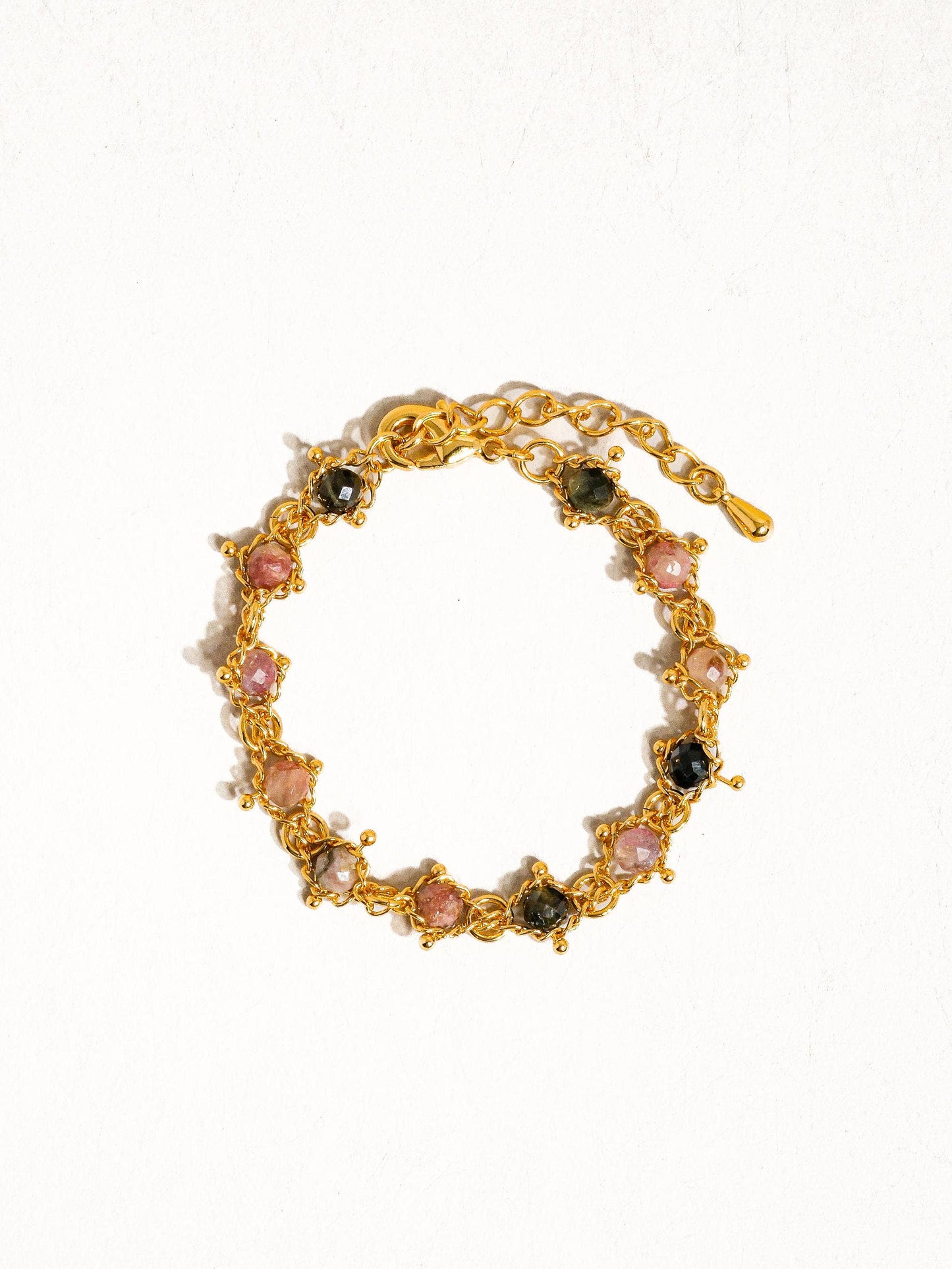 Skylar 18K Gold Multi-Stone Chained Bracelet