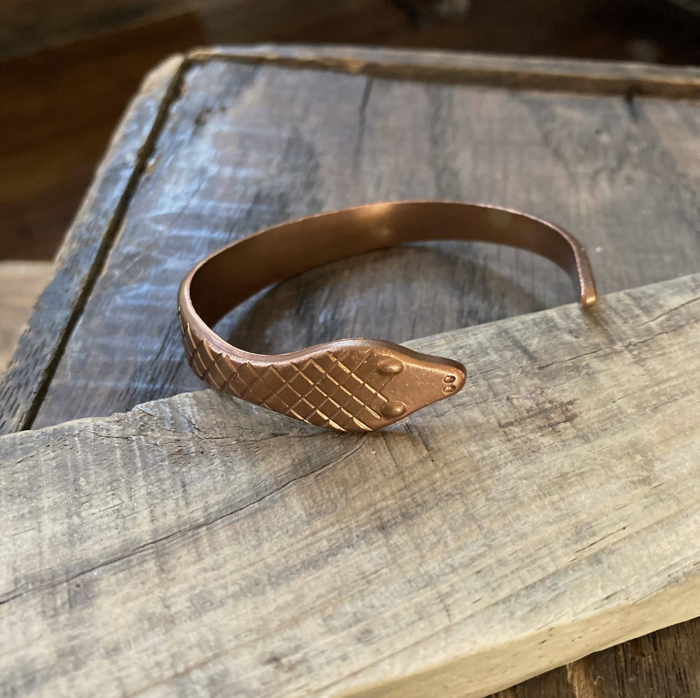 Copper Snake Vintage Cuff Bracelet
