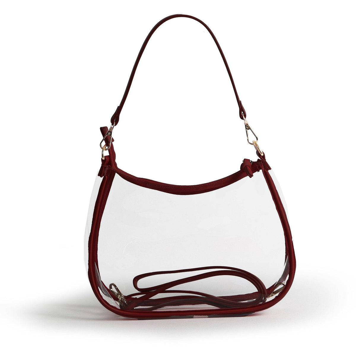 Sara Clear Purse - Maroon