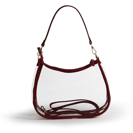 Sara Clear Purse - Maroon