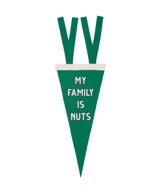 My Family Is Nuts Green Mini Pennant