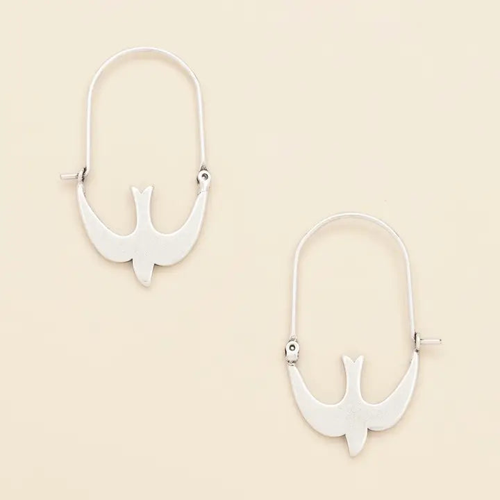 Refined Swallow Hoop - Silver