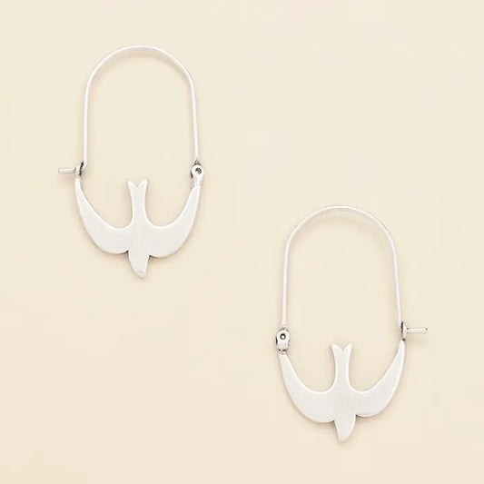 Refined Swallow Hoop - Silver