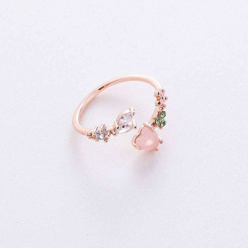 Dainty Cute Heart Flower Stackable Ring in Solid Copper