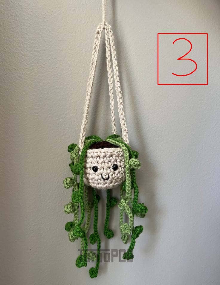 Crochet Succulent Car Hanging Plant Crochet String of Pearls