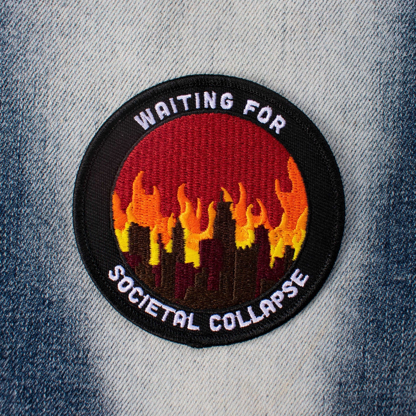 Waiting for Societal Collapse (Iron-On Patch)