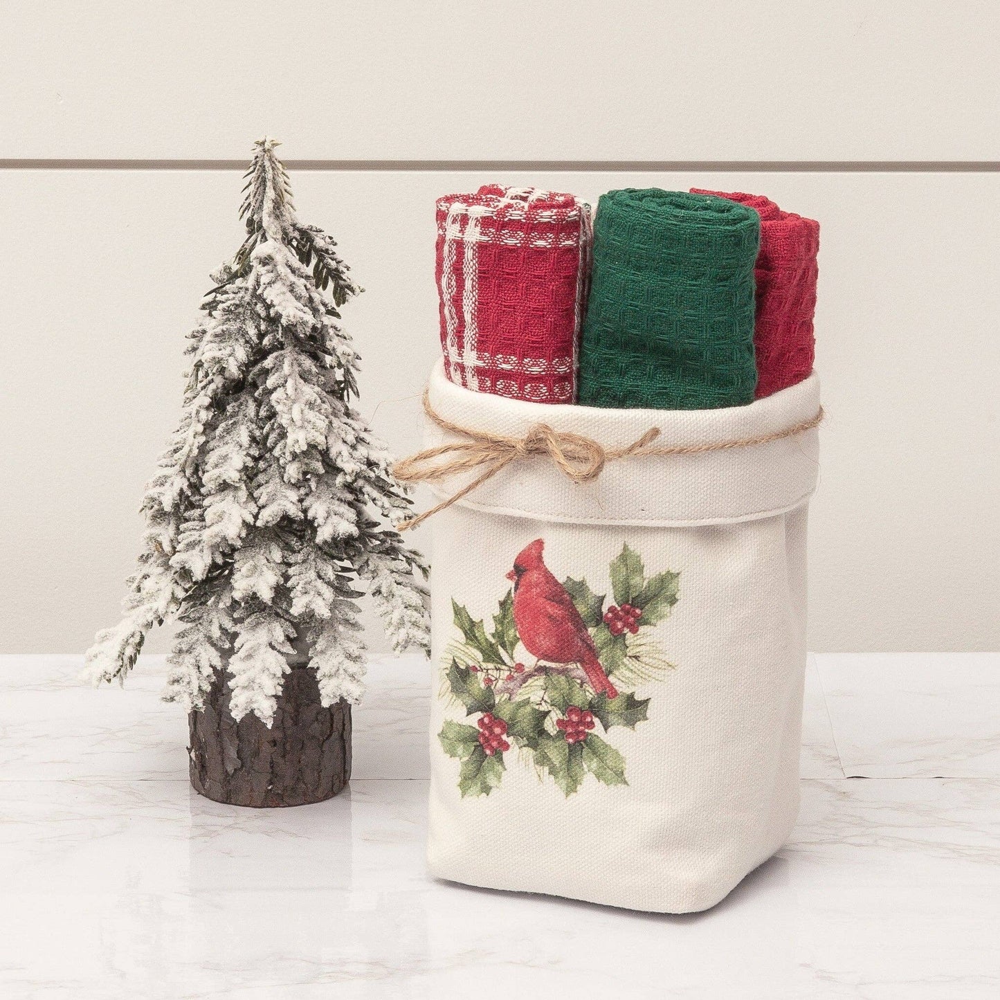 Dish Cloth Set - Cardinal and Holly